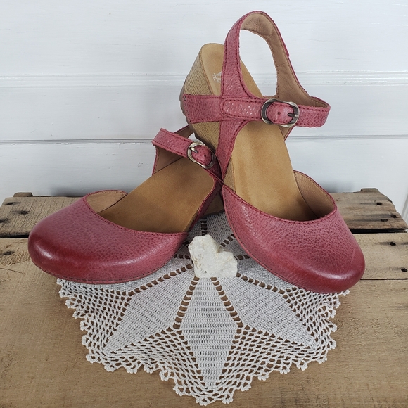 **SOLd*thankyou🌷Dansko Tiffani▪︎MaryJane Clog Sandal▪︎Coral Red Burnished▪︎EU39 - Picture 15 of 16